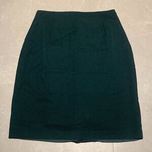 Dark Green Wool Pencil Skirt - Size 11/12 - Office - Made in Canada